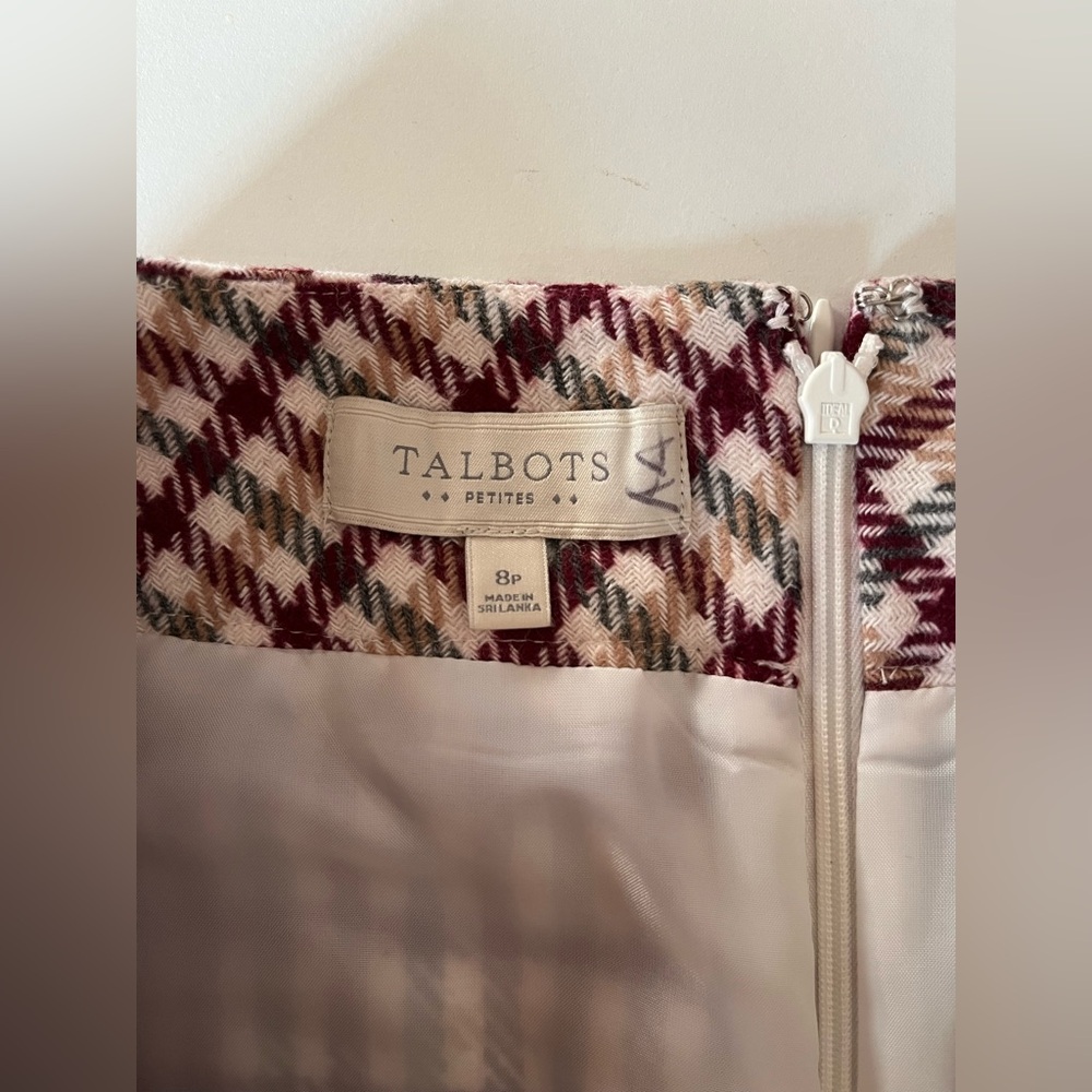 Talbots Wool Blend Multi Colored Plaid Lined Penc… - image 2